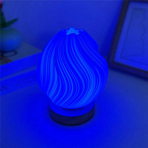 Creative Wooden Nordic Table Lamp Flower Bud Light 16 Color Ambiance Lamp with Remote Control