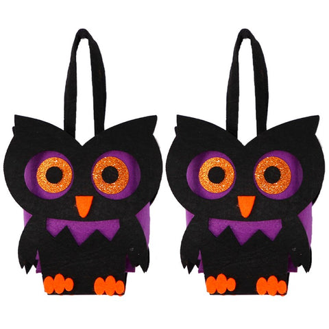 2PCS Halloween Candy Treat Bags Felt Party Supplies Organizer Kids DIY Gift Tote Bags