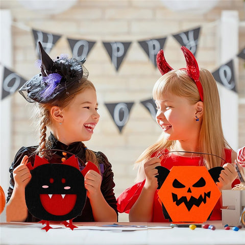 2PCS Halloween Candy Treat Bags Felt Party Supplies Organizer Kids DIY Gift Tote Bags
