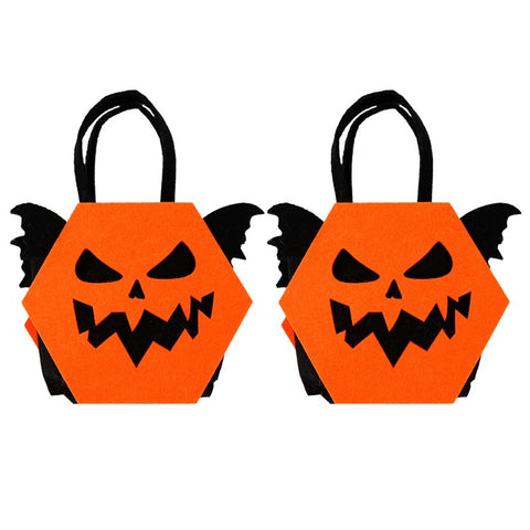 2PCS Halloween Candy Treat Bags Felt Party Supplies Organizer Kids DIY Gift Tote Bags
