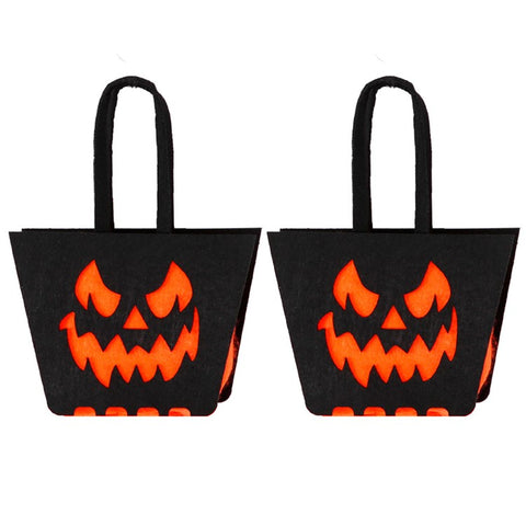 2PCS Halloween Candy Treat Bags Felt Party Supplies Organizer Kids DIY Gift Tote Bags