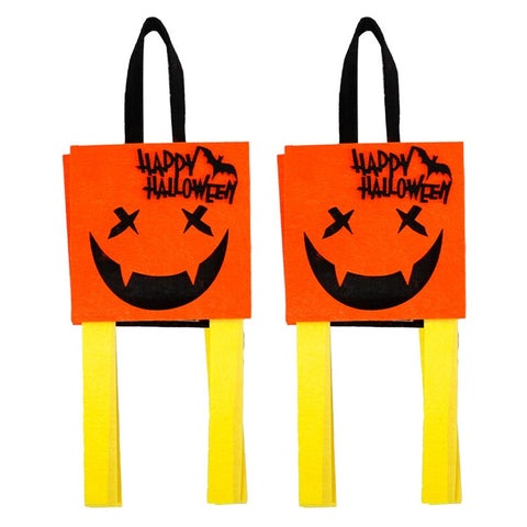 2PCS Halloween Candy Treat Bags Felt Party Supplies Organizer Kids DIY Gift Tote Bags