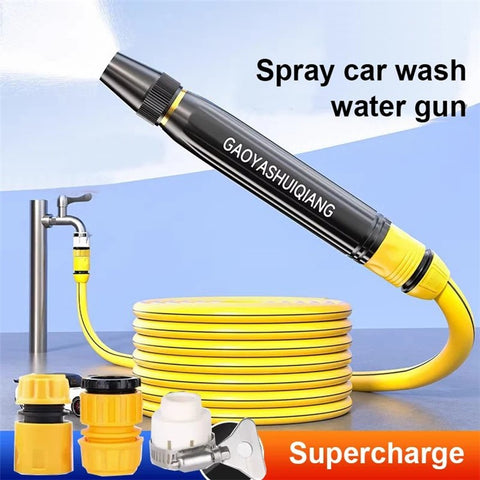 High Pressure Car Wash Spray Nozzle Vehicle Cleaning Watering Flushing Spray Gun with 5m Water Hose