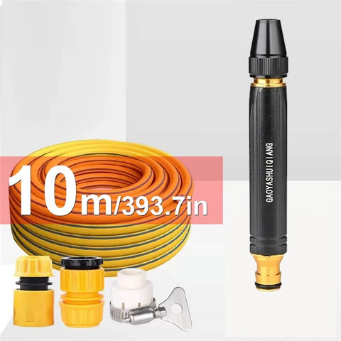 High Pressure Car Washing Spray Nozzle Aluminum Alloy Car Cleaning Watering Spray Gun with 10m Water Hose
