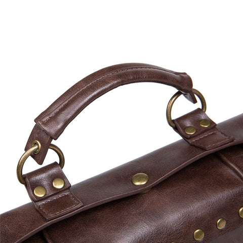 BG028 Women's Messenger Bag Handbag Tote Retro Punk Style PU Leather Crossbody Shoulder Bag