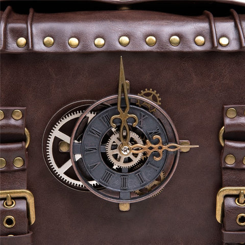 BG028 Women's Messenger Bag Handbag Tote Retro Punk Style PU Leather Crossbody Shoulder Bag