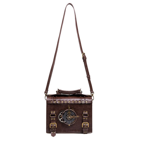 BG028 Women's Messenger Bag Handbag Tote Retro Punk Style PU Leather Crossbody Shoulder Bag
