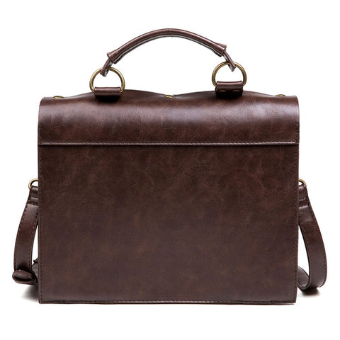 BG028 Women's Messenger Bag Handbag Tote Retro Punk Style PU Leather Crossbody Shoulder Bag