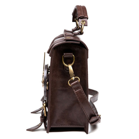 BG028 Women's Messenger Bag Handbag Tote Retro Punk Style PU Leather Crossbody Shoulder Bag