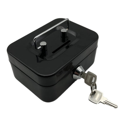 Money Box Metal Security Lock Box Lockable Money Bank Portable Small Coin Safe Box with Keys