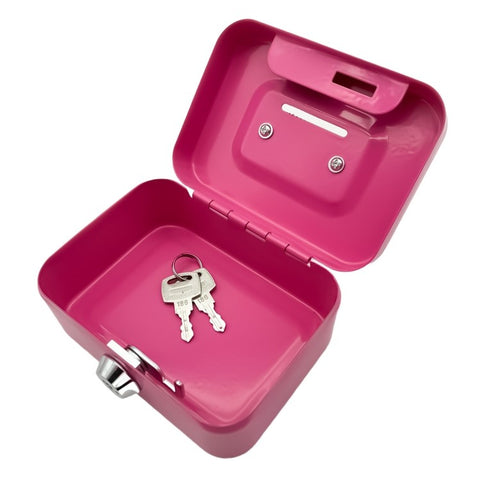 Money Box Metal Security Lock Box Lockable Money Bank Portable Small Coin Safe Box with Keys