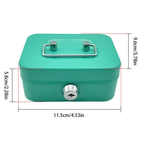 Money Box Metal Security Lock Box Lockable Money Bank Portable Small Coin Safe Box with Keys