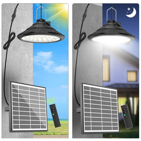 Hanging Solar Light Waterproof Yard Garden Patio Dimmable LED Lamp with Remote Control