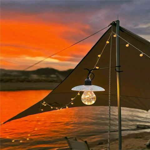 Solar Tent Hanging Lantern String Light Bulb Outdoor Camping Garden Patio Decorative Ambient Light
