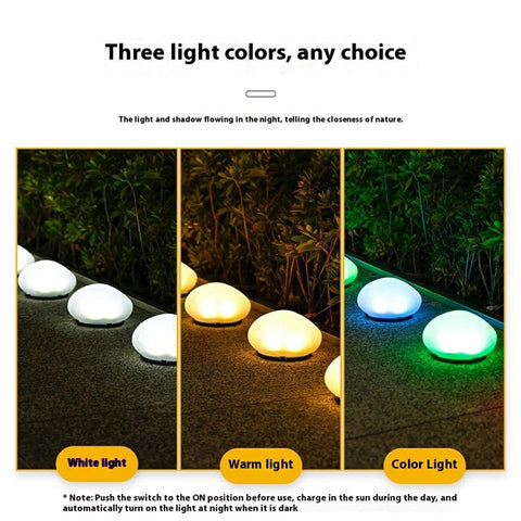 Solar Decorative Pebble Stone Design Garden Light Outdoor Waterproof Lawn Yard Lamp