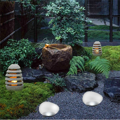 Solar Decorative Pebble Stone Design Garden Light Outdoor Waterproof Lawn Yard Lamp