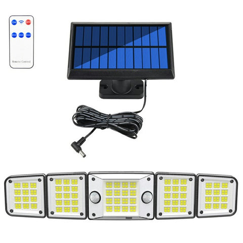 TY10710 5 Heads Split Wall Light 280 LED Waterproof Motion Sensor Solar Lamp with Remote