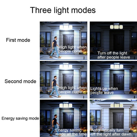 TY05143 3 Heads Rotatable 283 LED Wall Light Motion Sensor Outdoor Waterproof Solar Lamp