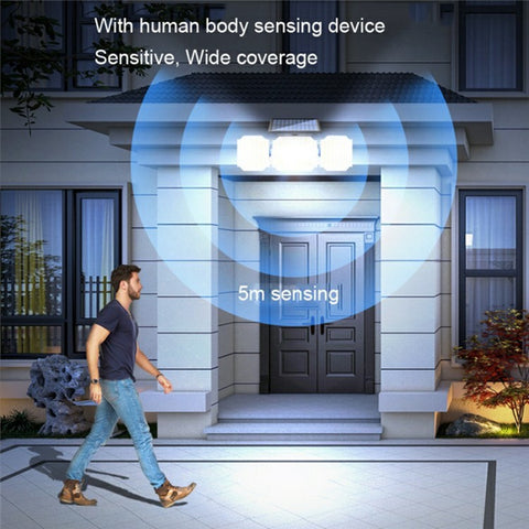 TY05143 3 Heads Rotatable 283 LED Wall Light Motion Sensor Outdoor Waterproof Solar Lamp