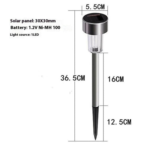 10PCS Solar Stainless Steel LED Landscape Lights 5.5cm Diameter Garden Lawn Path Stake Lamps