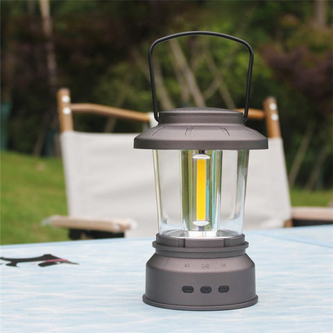 V6 Outdoor Camping Light Bluetooth-compatible Speaker Tent Hanging Light Camping Lantern Lamp