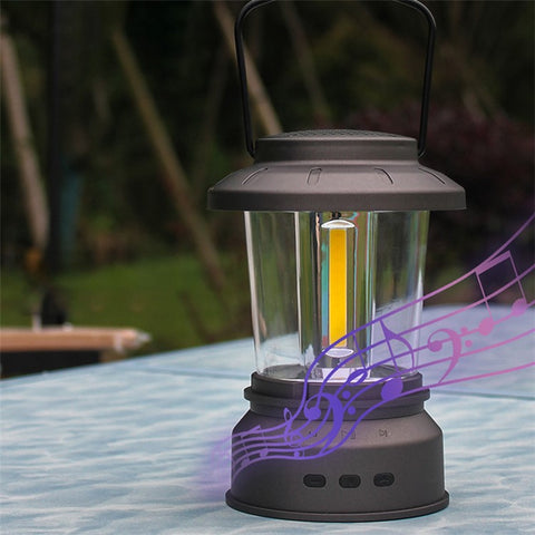 V6 Outdoor Camping Light Bluetooth-compatible Speaker Tent Hanging Light Camping Lantern Lamp