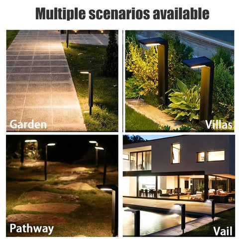 YH0801 2PCS Solar Powered Lamp Waterproof Garden Grass Lawn Light with Stake