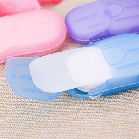 18Pcs Portable Disposable Soap Paper Travel Camping Washing Hand Bath Soap Sheets with Box