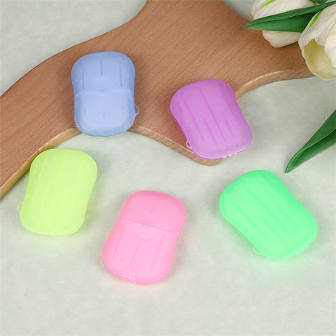 18Pcs Portable Disposable Soap Paper Travel Camping Washing Hand Bath Soap Sheets with Box