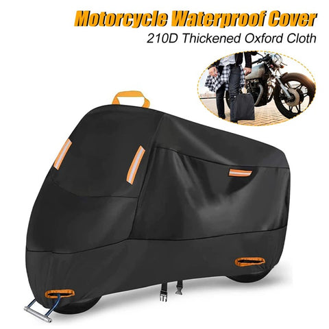 XXL: 245x105x125cm Motorcycle 210D Oxford Cloth Cover Sun-Proof Rain-Proof Motorbike Cover Protector