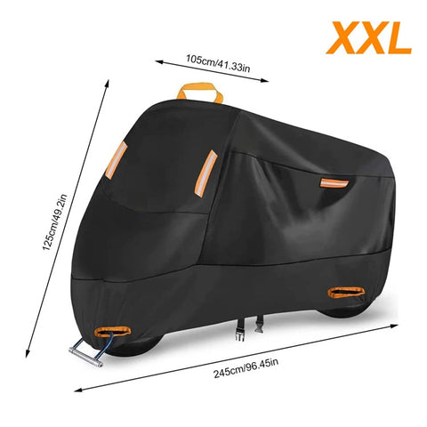 XXL: 245x105x125cm Motorcycle 210D Oxford Cloth Cover Sun-Proof Rain-Proof Motorbike Cover Protector