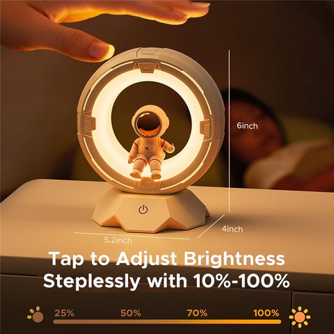 Astronaut Night Light for Kids USB Rechargeable LED Eye-Care Bedside Lamp with 3 Colors