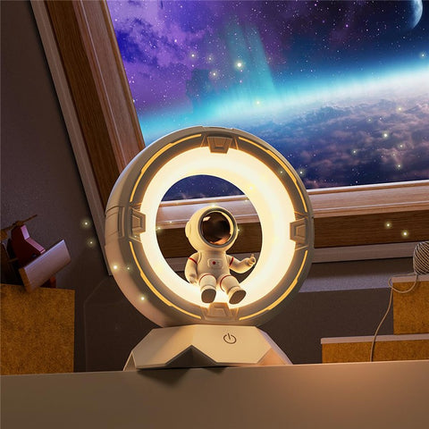 Astronaut Night Light for Kids USB Rechargeable LED Eye-Care Bedside Lamp with 3 Colors