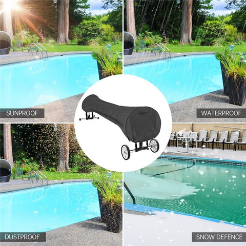 Swimming Pool Solar Reel Cover 16Ft 210D Oxford Fabric Waterproof Pool Solar Protective Blanket