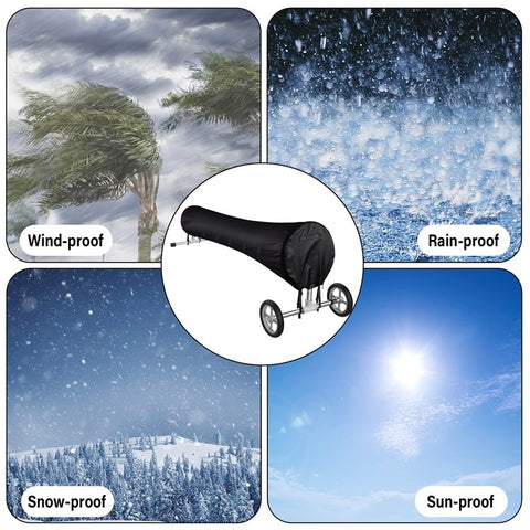 Swimming Pool Solar Reel Cover 16Ft 210D Oxford Fabric Waterproof Pool Solar Protective Blanket