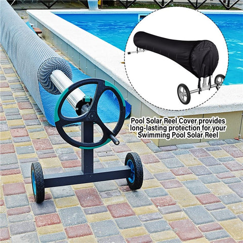 Swimming Pool Solar Reel Cover 18Ft 210D Oxford Fabric Waterproof Pool Solar Protective Blanket