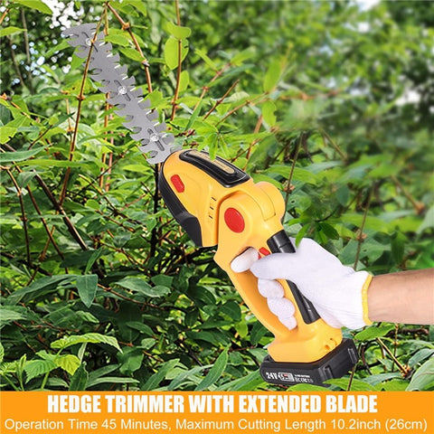 20000RPM 2-in-1 Electric Grass Hedge Trimmer Handheld Garden Pruner Tool, 1 Battery