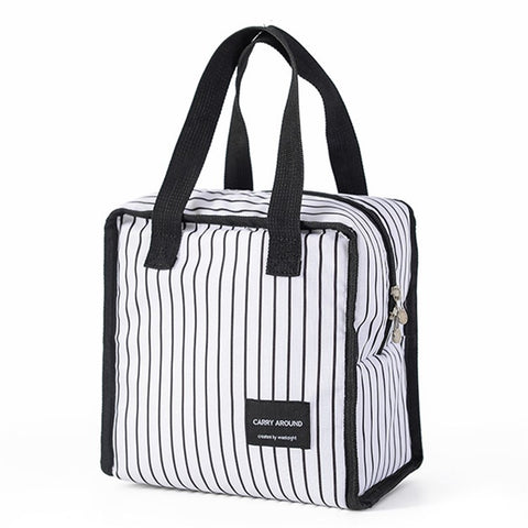 Stylish Insulated Lunch Tote Bag Picnic Office School Bento Zipper Bag