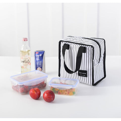 Stylish Insulated Lunch Tote Bag Picnic Office School Bento Zipper Bag