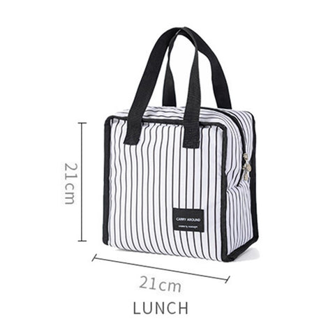 Stylish Insulated Lunch Tote Bag Picnic Office School Bento Zipper Bag