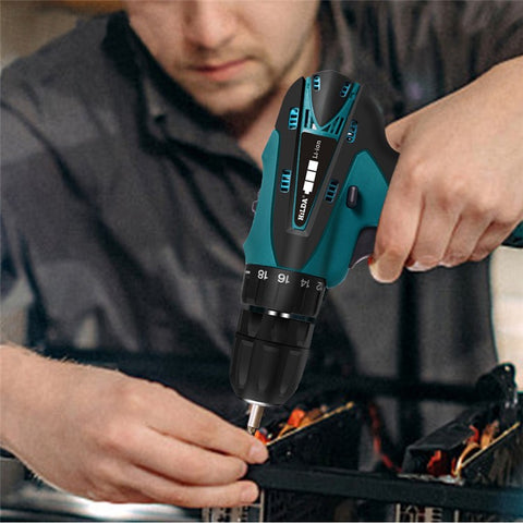HILDA Cordless Electric Drill Screwdriver Rechargeable 12V Mini Drill Electric Screwdriver Tool, EU Plug