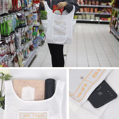 WEEKEIGHT Waterproof Nylon Portable Shopping Bag Folding Reusable Supermarket Sundries Bag