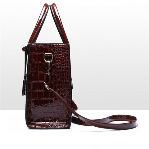 Fashion Crocodile Texture Handbag PU Leather Women Tote Bag Shoulder Bag