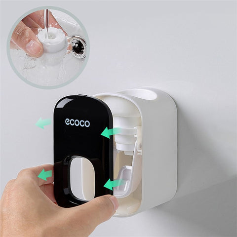 ECOCO Wall Mounted Toothpaste Dispenser for Bathroom Automatic Toothpaste Squeezer for Kids and Adults