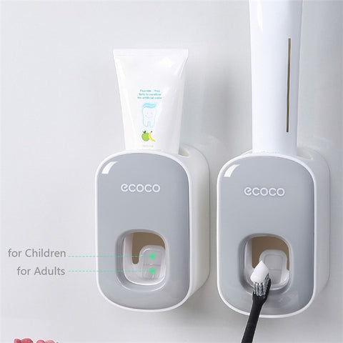 ECOCO Wall Mounted Toothpaste Dispenser for Bathroom Automatic Toothpaste Squeezer for Kids and Adults