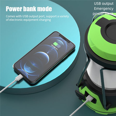 LED Camping Lantern 4400mAh Outdoor Hanging Tent Light Power Bank for Hurricane, Hiking, Home, Emergency