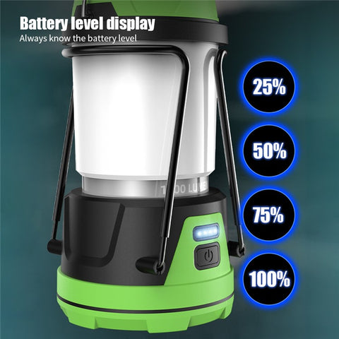 LED Camping Lantern 4400mAh Outdoor Hanging Tent Light Power Bank for Hurricane, Hiking, Home, Emergency