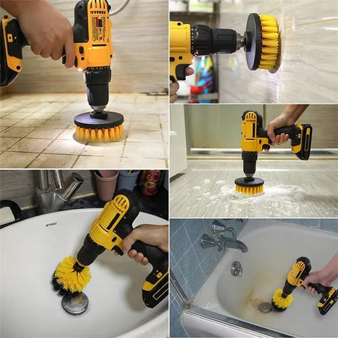 3Pcs / Set 2inch+3.5inch+4inch Power Drill Scrub Clean Brush Kit Electric Drill Replacement Brush Heads