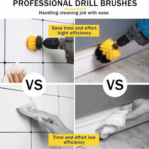 3Pcs / Set 2inch+3.5inch+4inch Power Drill Scrub Clean Brush Kit Electric Drill Replacement Brush Heads