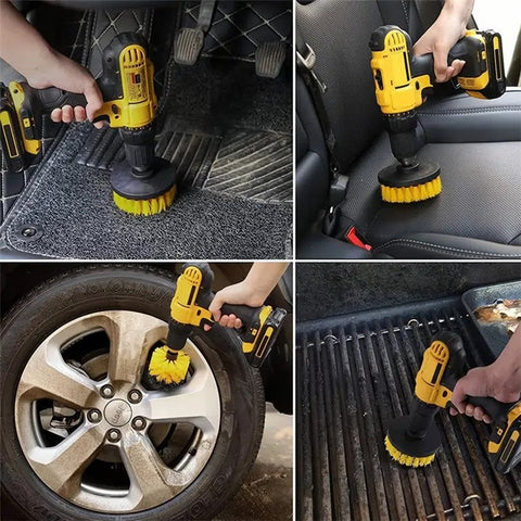 3Pcs / Set 2inch+3.5inch+4inch Power Drill Scrub Clean Brush Kit Electric Drill Replacement Brush Heads